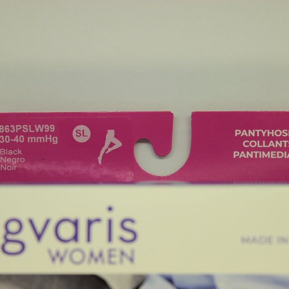 Sigvaris Women Black Medical Compression Tights, Size Small Long, 30-40 mmHg - Picture 3 of 7